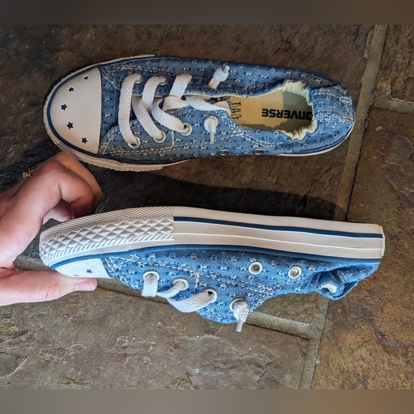 Shoreline blue color Converse lace-up slip-on youth size 13.5 classic low top - Picture 11 of 14